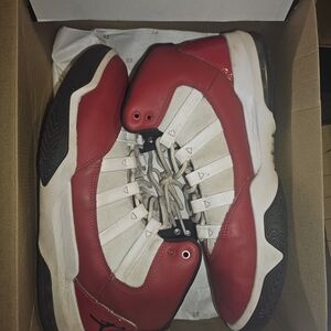 Jordan Red and White Athletic Shoes